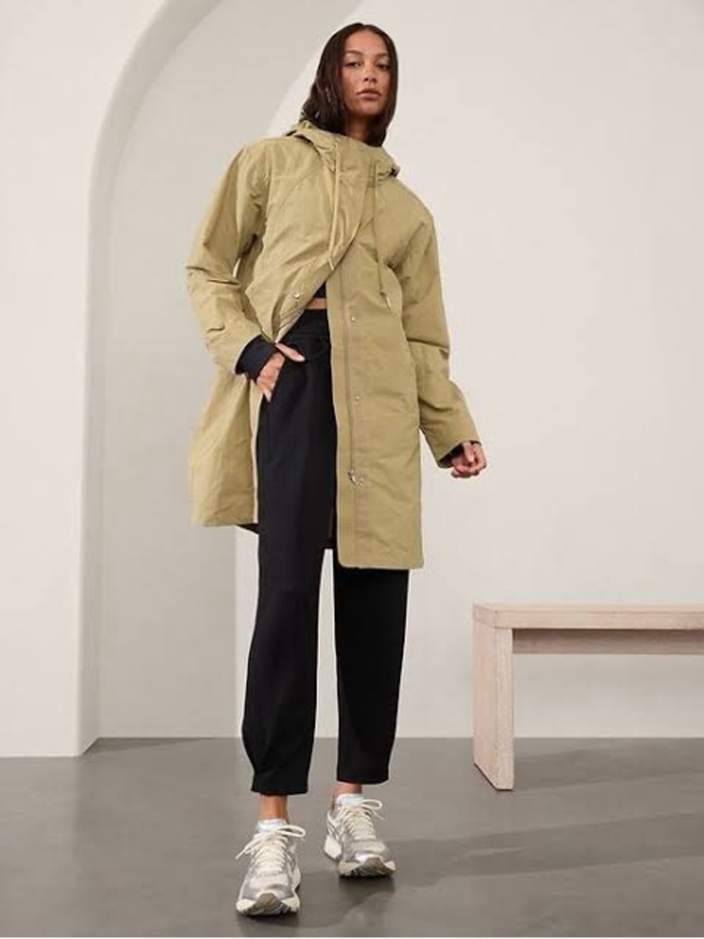 Athleta Everywhere Anorak | Flax | Large Tall